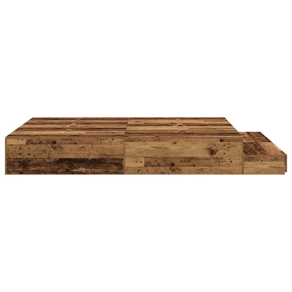 Struttura letto con contenitore Legno vecchio 135 cm 3335707