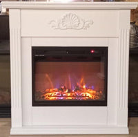 Camino Elettrico da Pavimento 100x100x32 cm Effetto Fiamma 1500W Sofia & Lorance Bianco