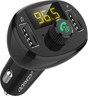 Adattatore FM per auto, caricatore USB doppio per auto con carica rapida fino a 3,4A, adattatore FM Bluetooth 5.0 con funzione di caricamento automatico e rilevamento della tensione.
