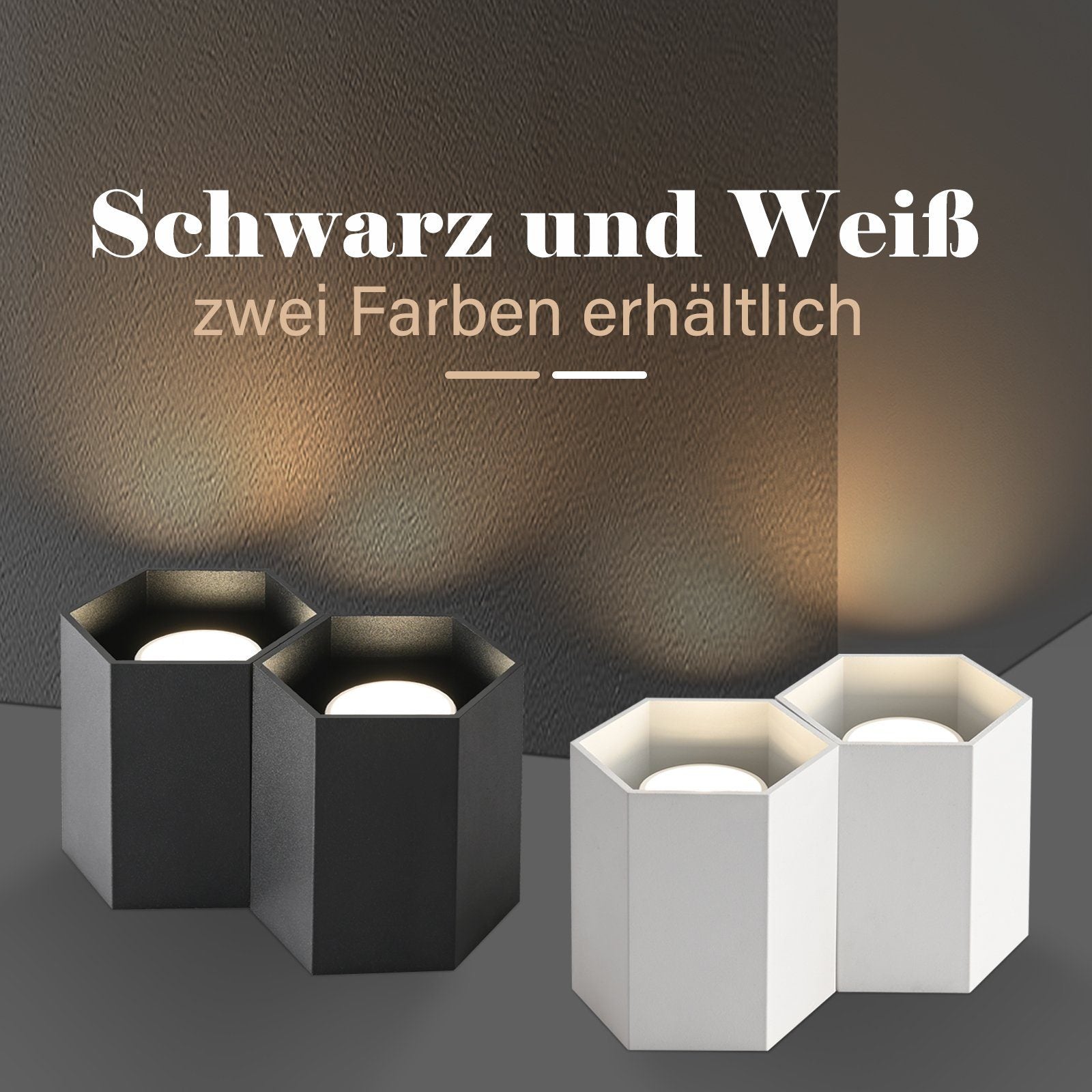 ZMH Faretto da soffitto bianchi 2 luci GU10 da superficie illuminazione moderna