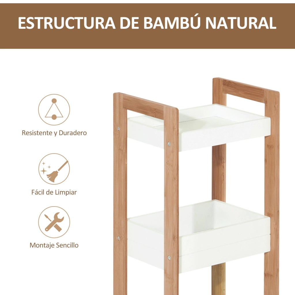 Mobile Bagno con Ripiani ¨C zephmum ¨C Bianco 27.5x20.8x74 cm