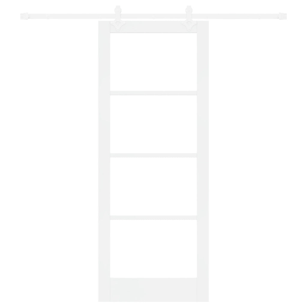 Set di Porte Scorrevoli  con Kit di Hardware Bianco 83x211 cm Legno Massello di Pino