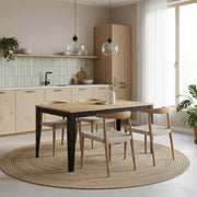 Tavolo da pranzo allungabile effetto rovere naturale naturale Moon 130-290x80 cm fino a 12 posti Made in Italy | Duzzle