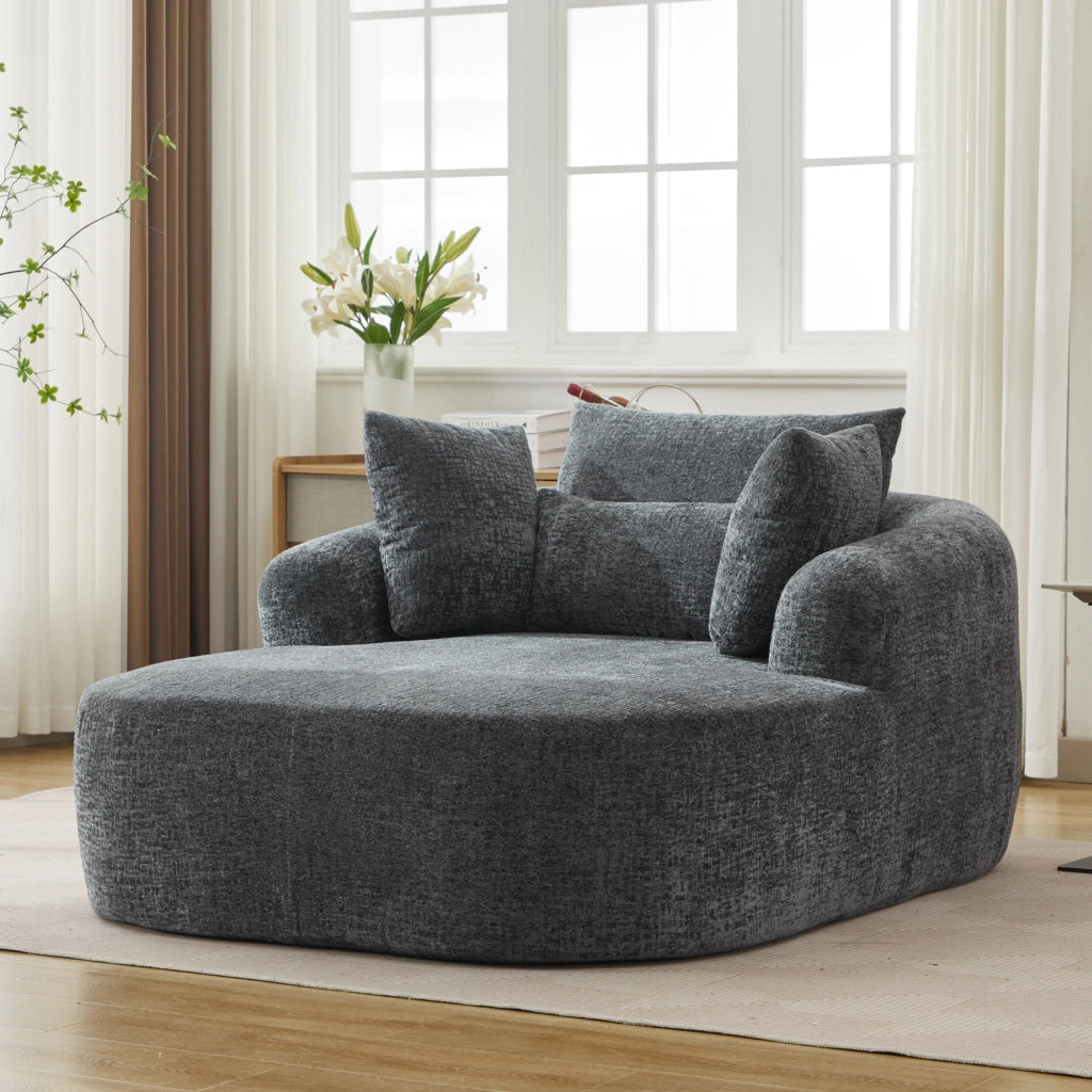 Chaise longue convertibile divano letto con cuscino, per soggiorno e camera, in velluto a coste Grigio