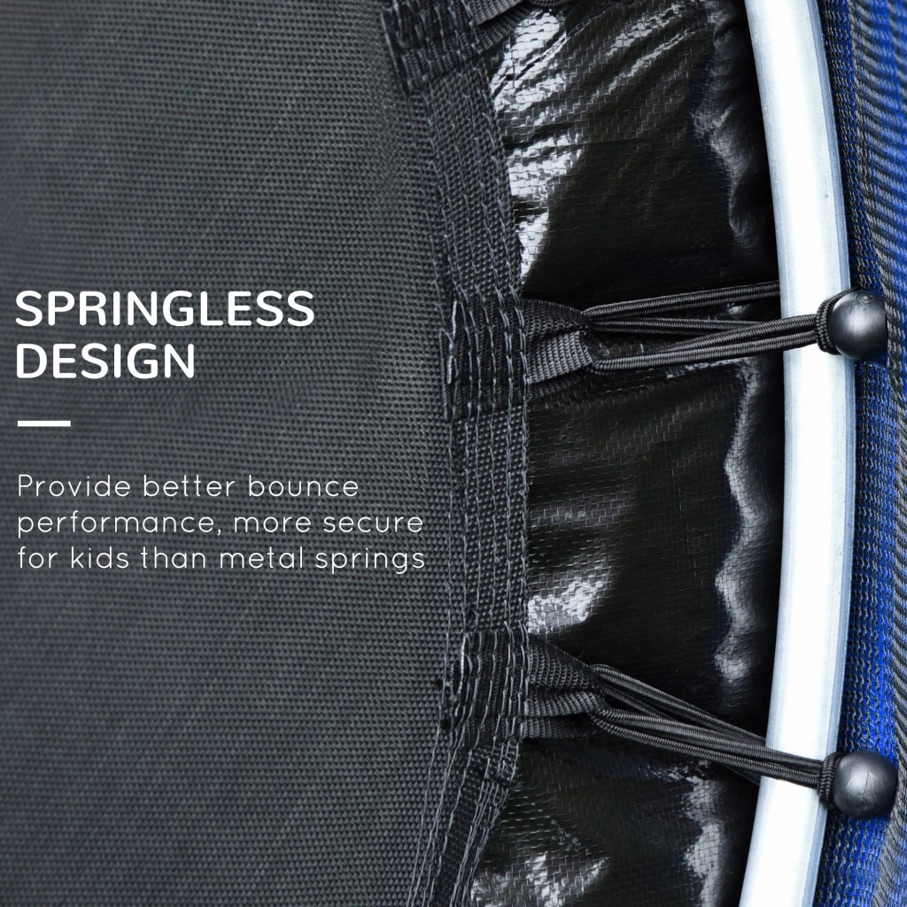 Trampolino Elastico per Bambini da 3 Anni Ø140cm con Rete di Protezione e Corde Bungee   Blu