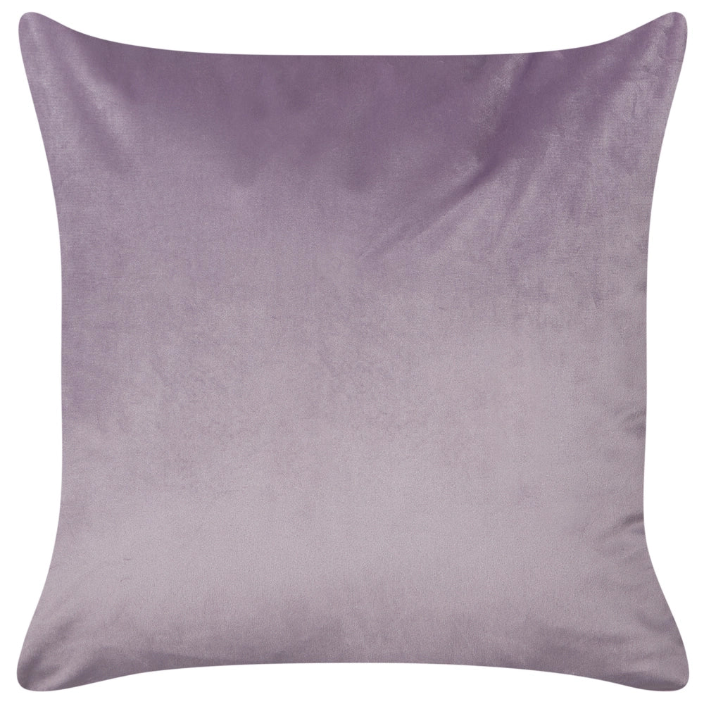 Set di 2 cuscini decorativi in tessuto poliestere shaggy viola con motivo floreale 45 x 45 cm