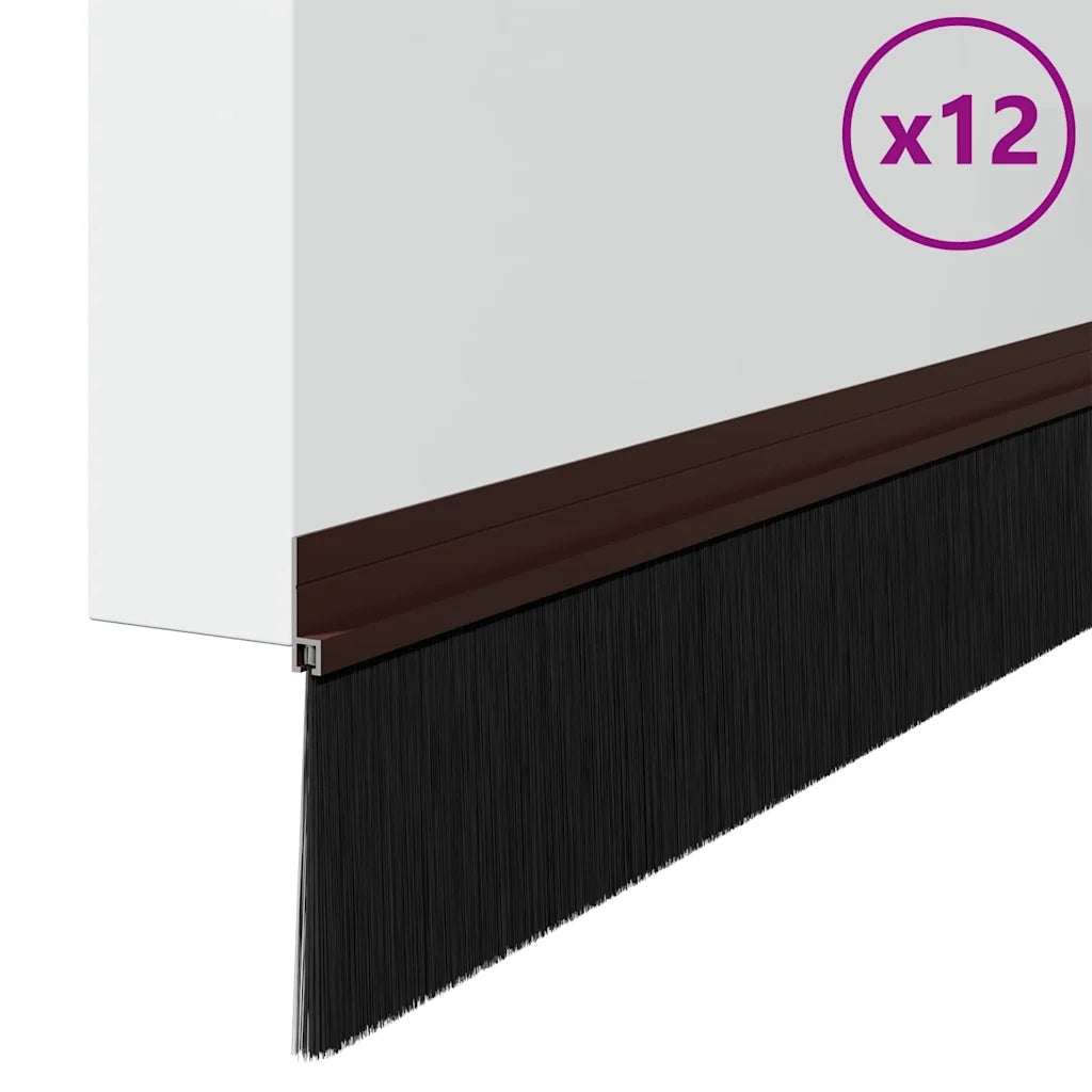 Spazzole per porte autoadesive 12 pz Marrone 100 cm CFW2134826