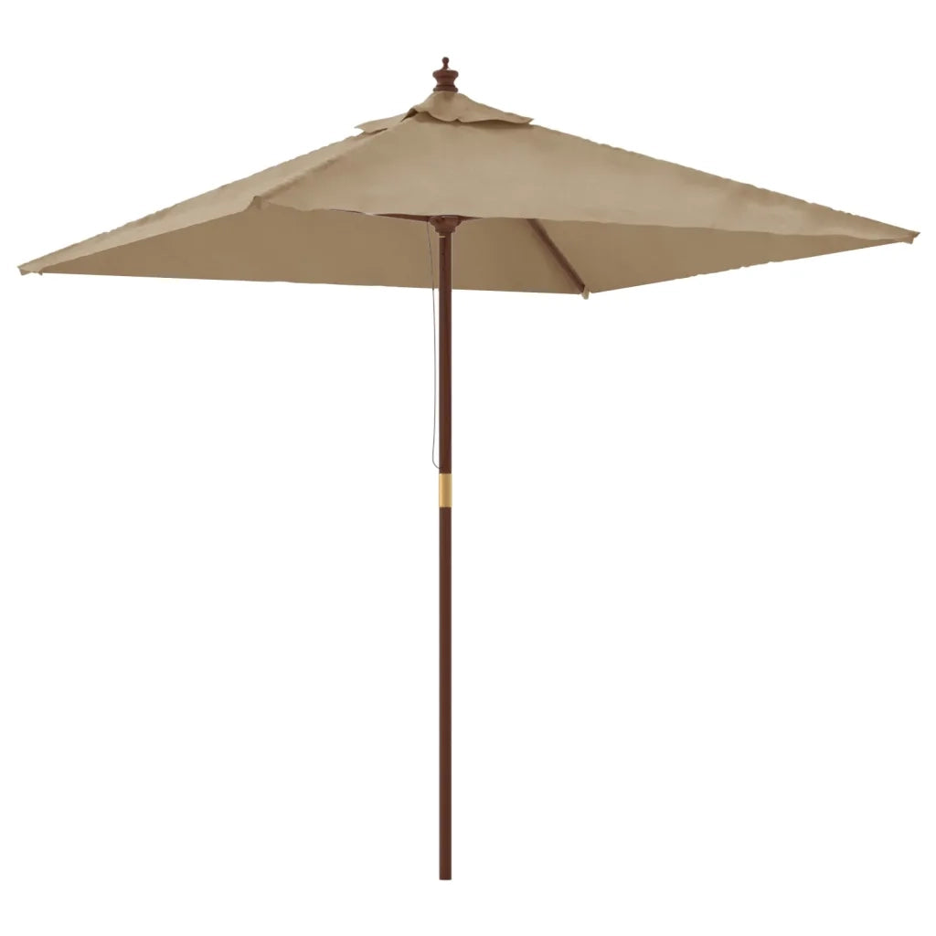 Ombrellone da Giardino con Palo in Legno Tortora 198x198x231 cmcod mxl 73367