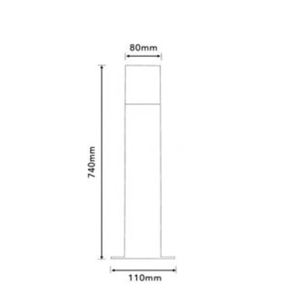 Trade Shop - Lampione Da Giardino Moderno 74 Cm Illuminazione Per Esterno Con Attacco E27 Ip44 740 - Nero