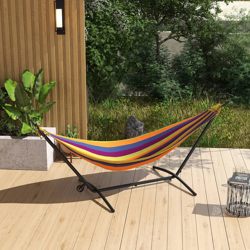 Sostegno per Amaca con Ruote ¨C Zephmum ¨C Nero 290x120x115 cm