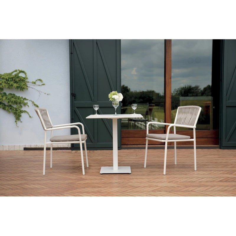 Sedia Modena Con B Alluminio Bianco E Corda Beige Moia