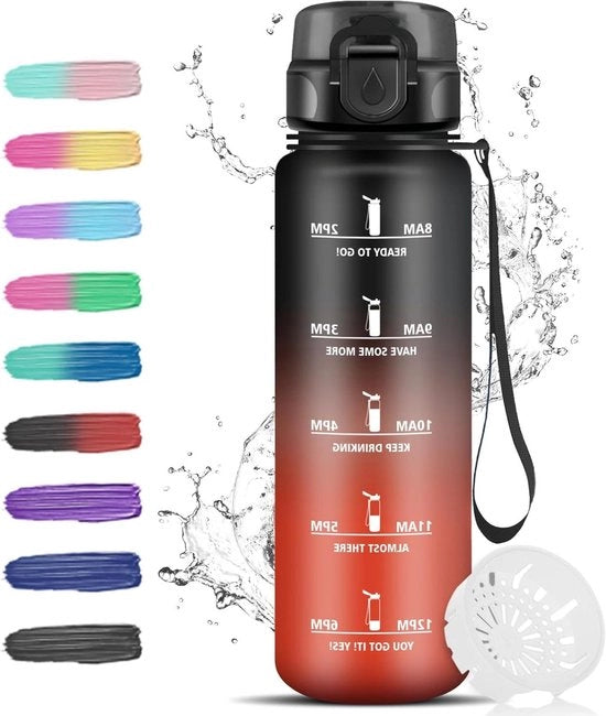 Ottimale Bicchiere Sportivo Infallibile 1 L con Filtro Motivazionale per Adulti