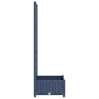 Fioriera da giardino con traliccio blu grigio 40x40x121,5 cm PP 318248