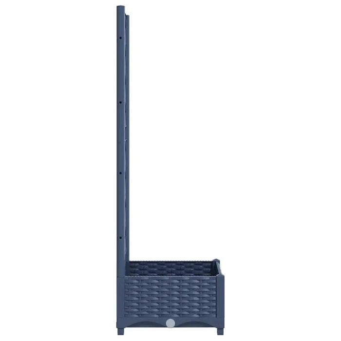 Fioriera da giardino con traliccio blu grigio 40x40x121,5 cm PP 318248