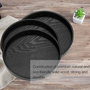 Dish Tray Round - Wooden Dish Tray - Multifunctional - Anti-Slip Dish Tray - Dish Tray 21cm - Ideal for Coffee/Tea/Fruit - Tea Tray