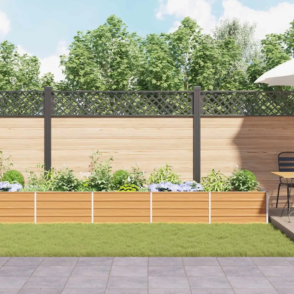 Fioriere | Cassetta per fiori | Letto rialzato da giardino Marrone Chiaro 480 x 80 x 45 cm