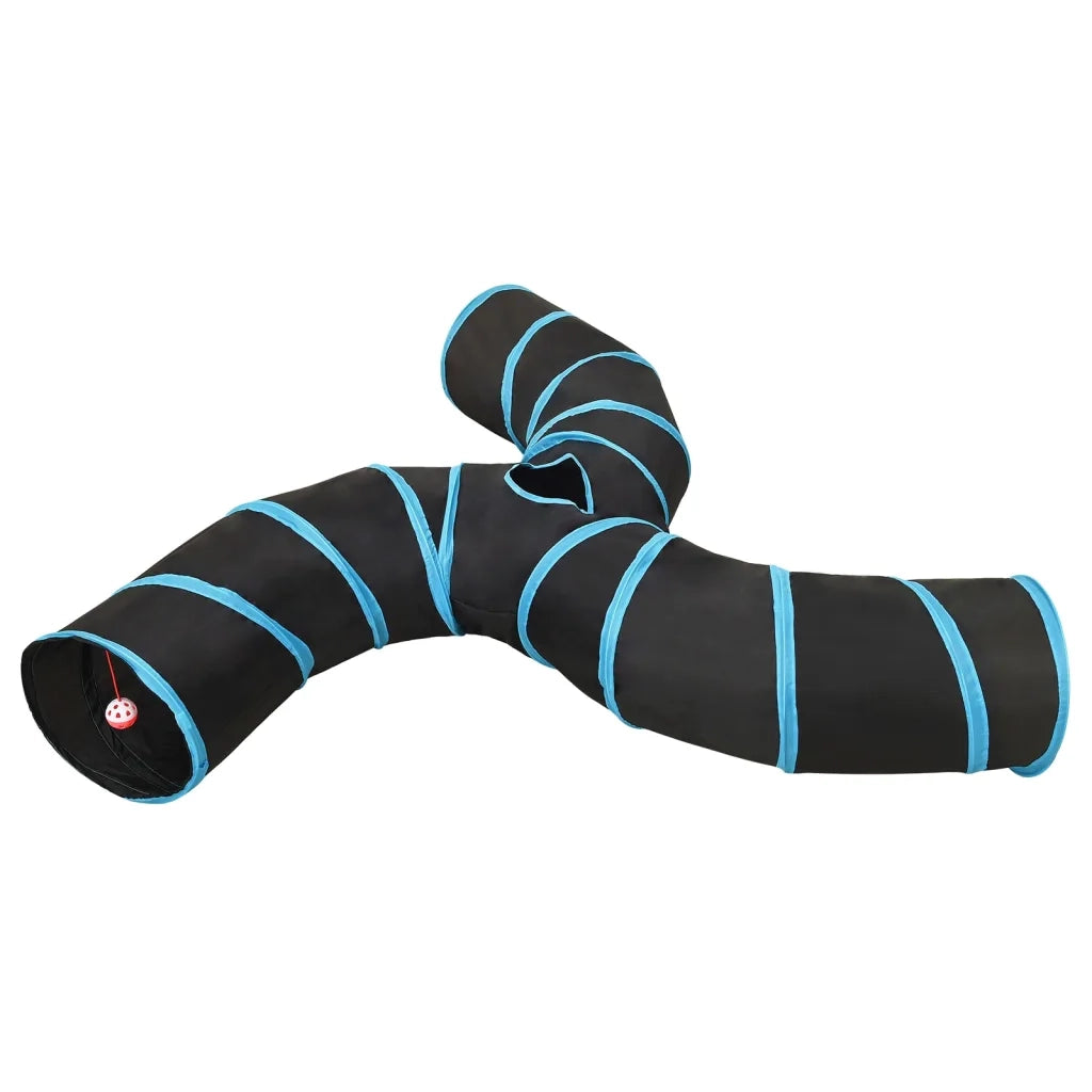 Tunnel per Gatti a 3 Vie Nero e Blu 25 cm in Poliestere 172186