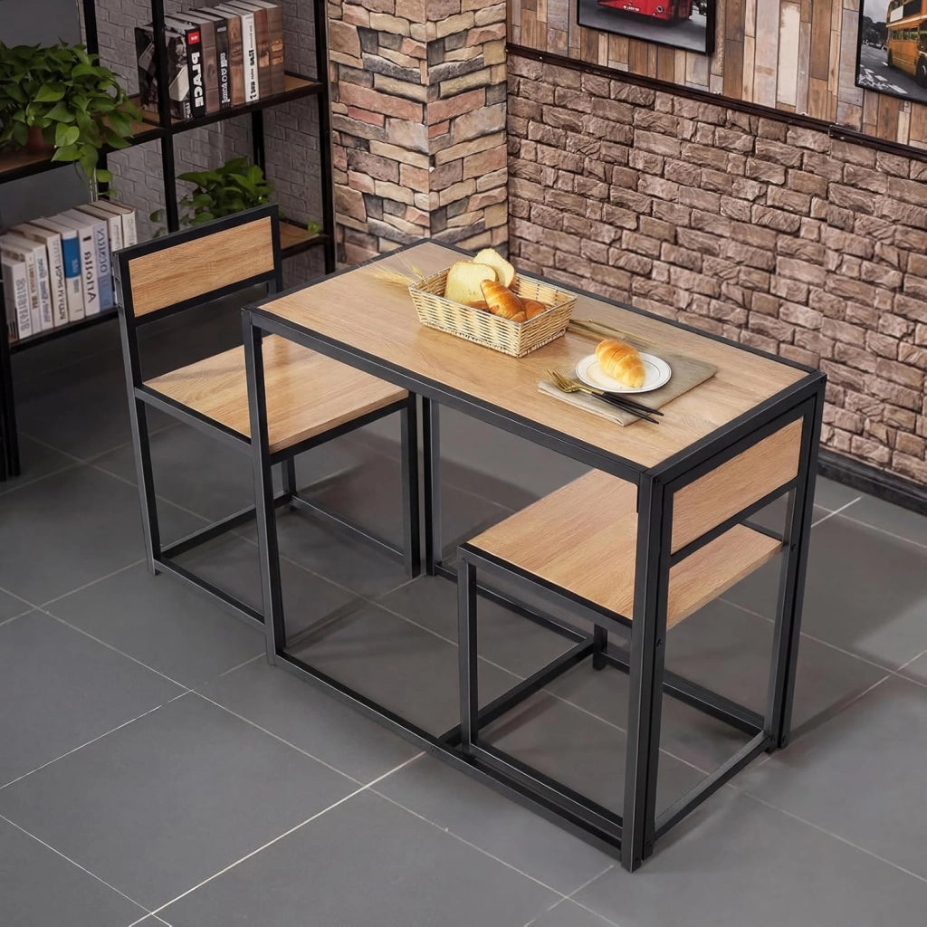 Set di Tavolo da Bar da 3 Pezzi, Set 3 Pezzi con 2 Sedie e Tavolo, Piccolo Tavolo da Cucina per 2 Persone, Tavolo da Bistrò, 3 Colori