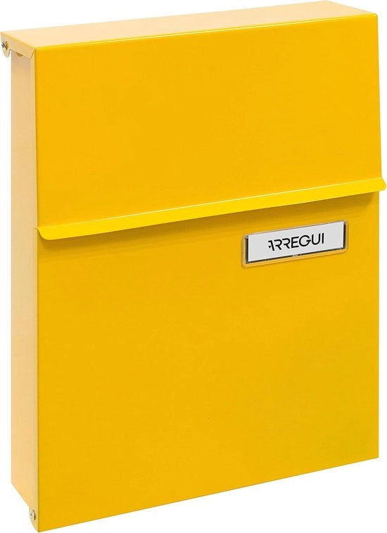 E6808 Scatola Postale in Acciaio Verniciato Formato S DIN A5 Posta con Coperchio Giallo