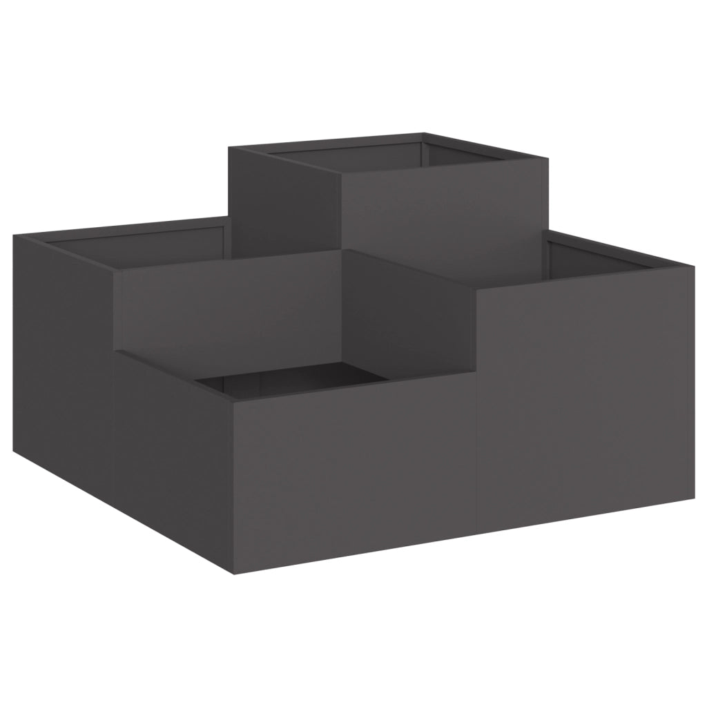 Fioriera da Giardino 100x100x48 cm Acciaio Nero