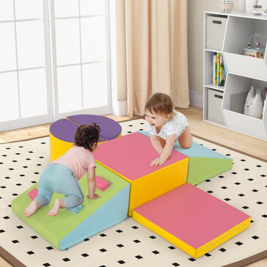 Set di blocchi da arrampicata in schiuma da 6 pezzi, Set di arrampicata morbido leggero per interni con chiusure a velcro