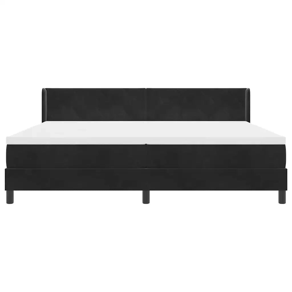 Letto a molle con materasso Nero 200 x 200 cm Poliestere