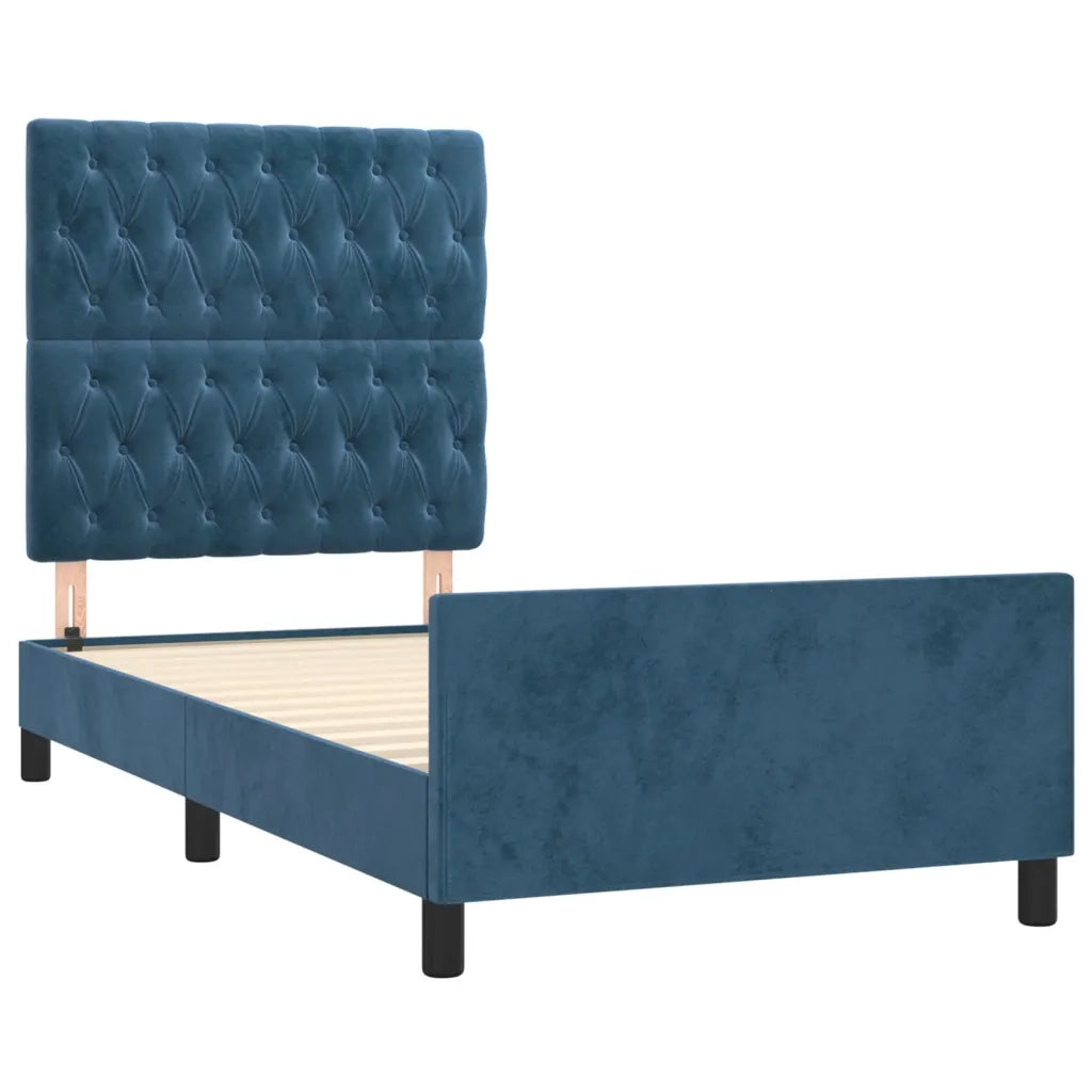 Giroletto senza Materasso Blu Scuro 90x200 cm in Velluto 3125920
