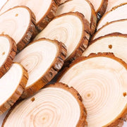 Kit di legno naturale 25 pezzi dischi di legno 8-9 cm con corteccia kit artigianale di legno non finito preforato con buchi cerchi di legno ideali per l'arte e il fai da te decorazioni natalizie matrimoni DIY