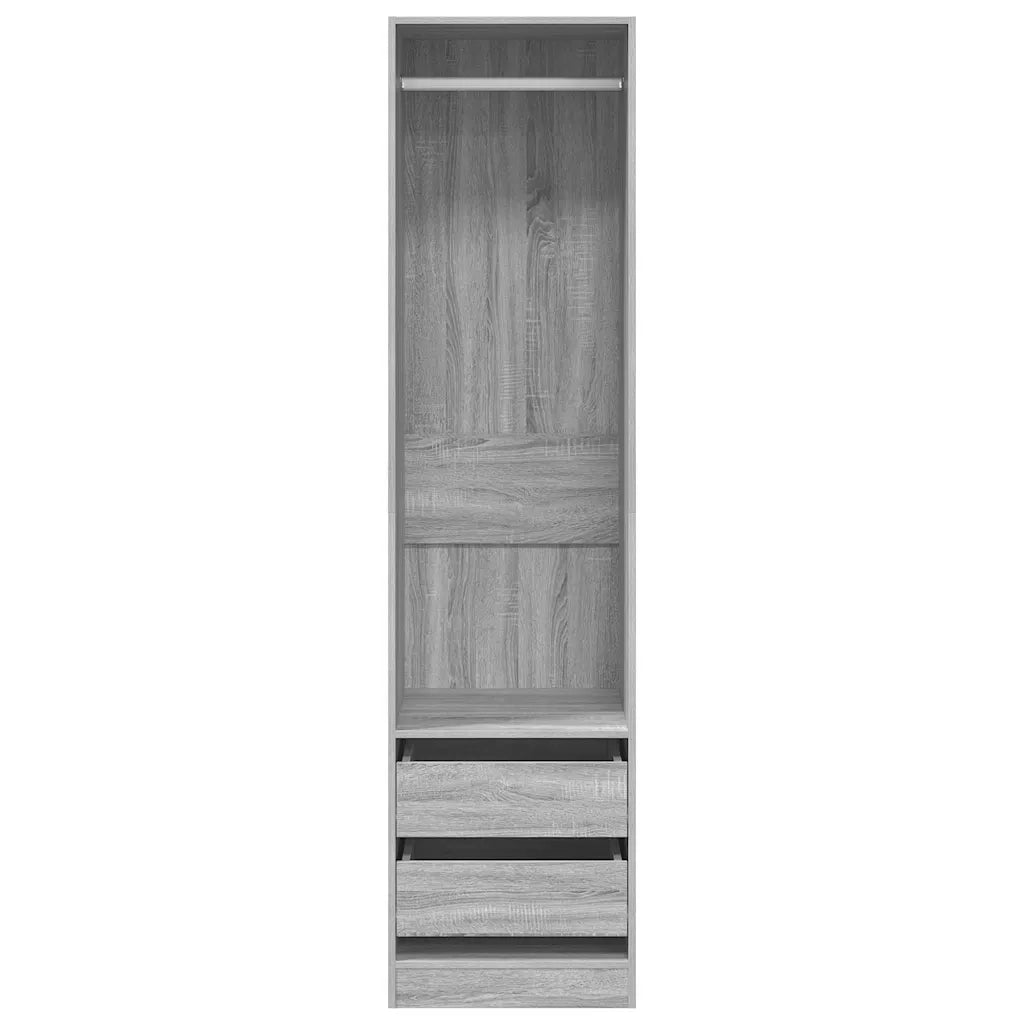 Mobile contenitore compatto con cassetti 50 x 50 x 200 cm stile classico realizzato in legno composito Sonoma grigio 02_0048155