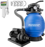 Pompa Filtro Piscina 10.200 L/h a 7 Vie 450W Serbatoio da 20kg Misuratore Ph e Cloro