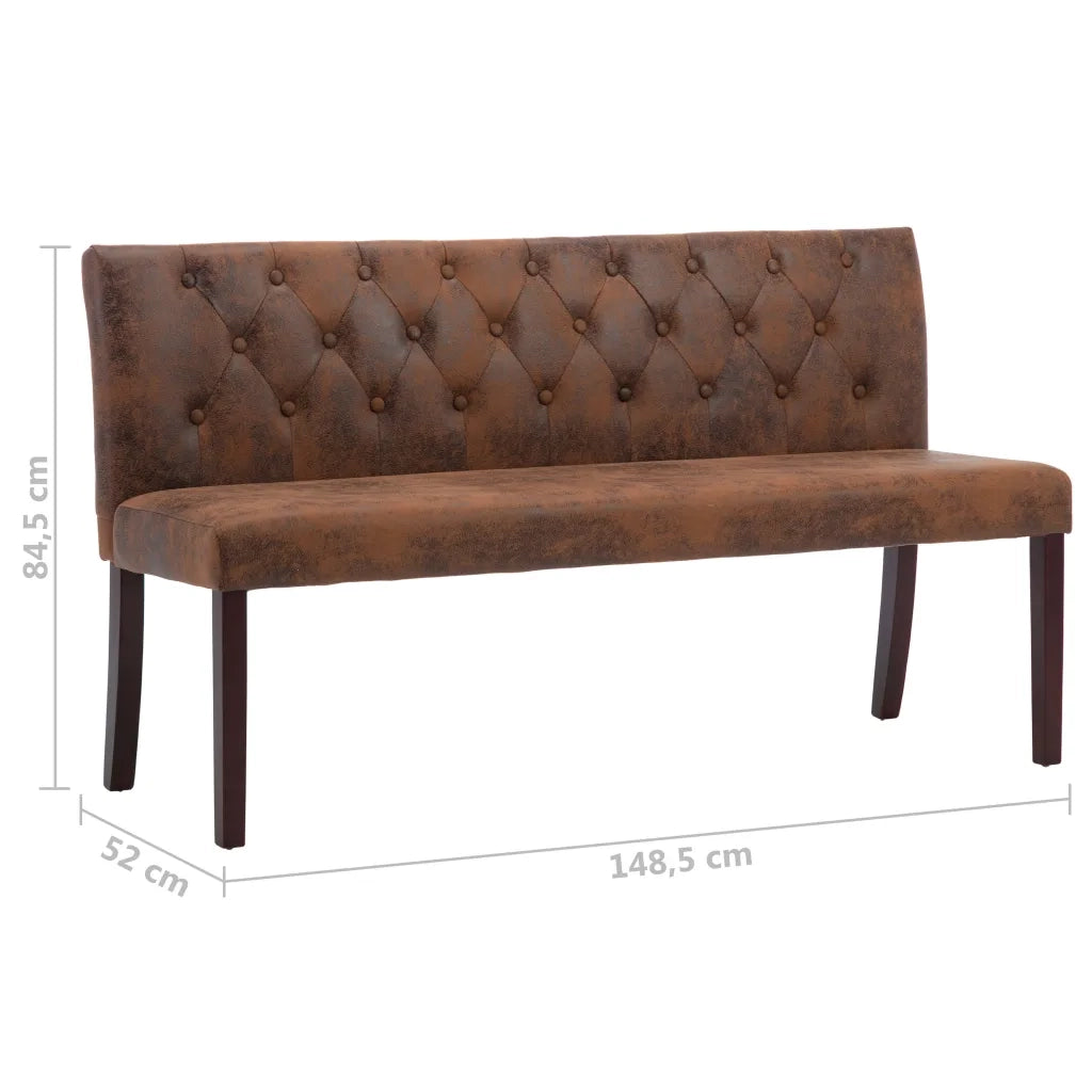 Panca 148,5 cm Marrone in Similpelle Scamosciata 288571