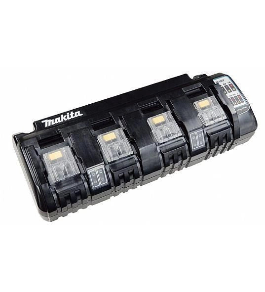 Makita 196426-3 DC18SF Caricatore per batteria quadruplo 14,4 18 V con ventola di raffreddamento tempo ricarica da 30 min color Nero