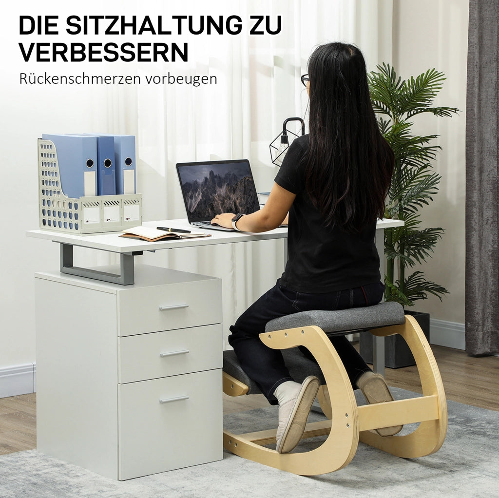 Sedia inginocchiata ergonomica oscillante grigia