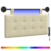 Testiera | Testata sospesa Con luce LED Crema Similpelle