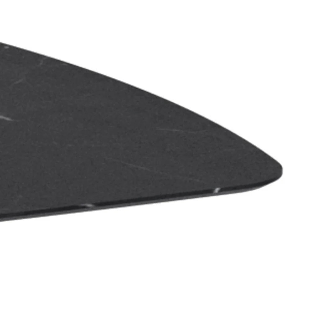 Tavolo da pranzo fisso in ceramica effetto marmo nero Thiago 180x90 cm fino a 8 posti | Duzzle