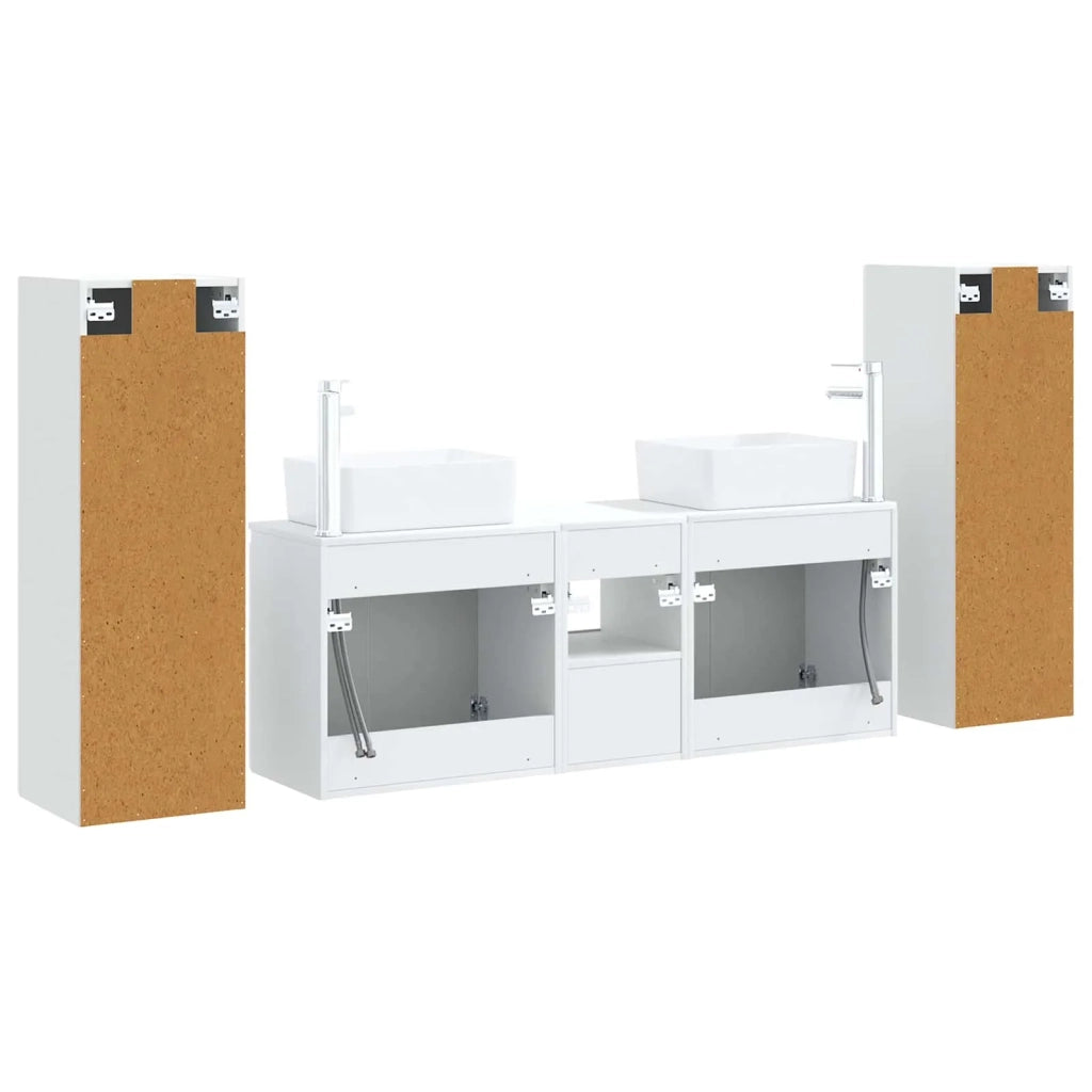 Set di mobili per il bagno 5 pz Bianco Lucido 3405997