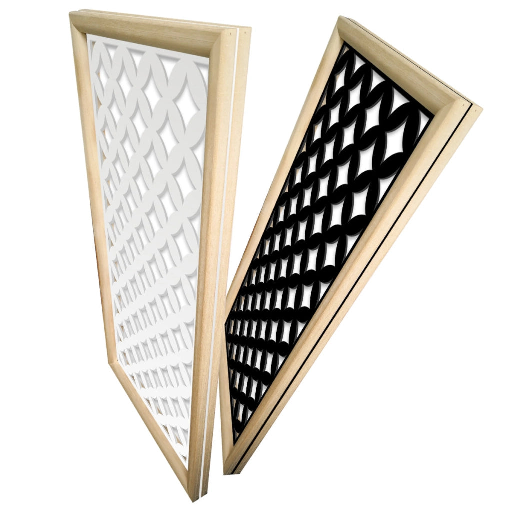 ROMBI - Moduli Decorativi in Legno e PVC Colore: bianco, Misura: 73x148 cm