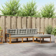 Set di divani da esterno 4 pcs Grigio Naturale e Chiaro 3367414