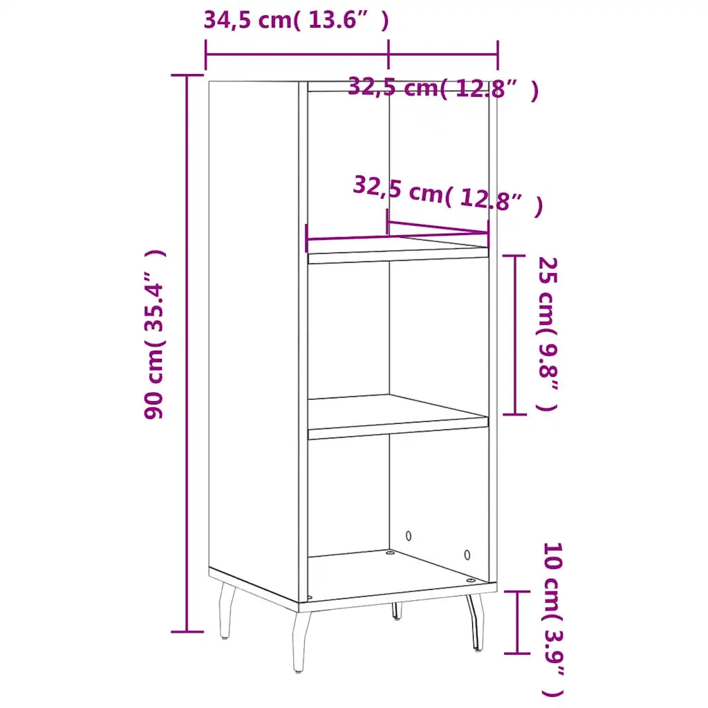 Credenza-Buffet-Armadio da cucina Grigio Sonoma 34,5x32,5x90 cm in Legno Multistrato 387233