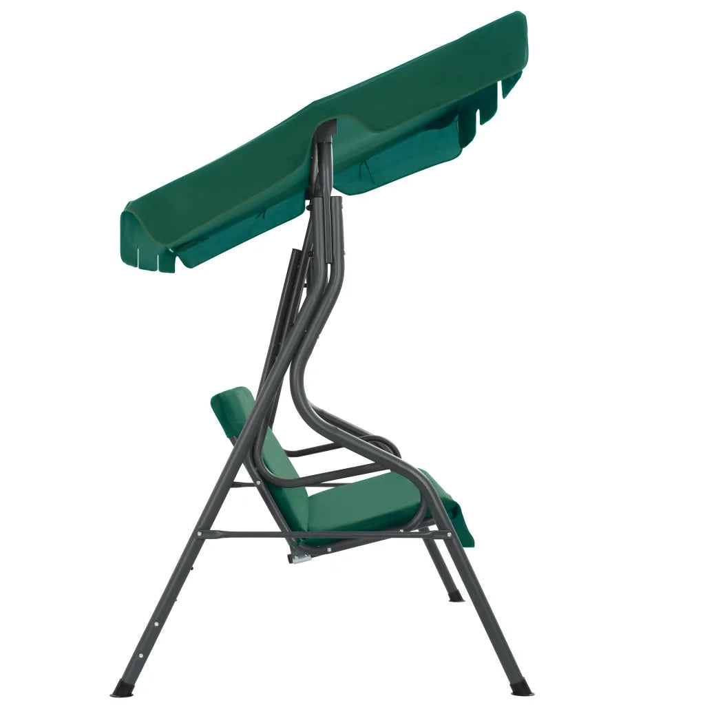 Panchina a Dondolo da Giardino Verde 170x110x153 cm in Tessuto cod mxl 43318