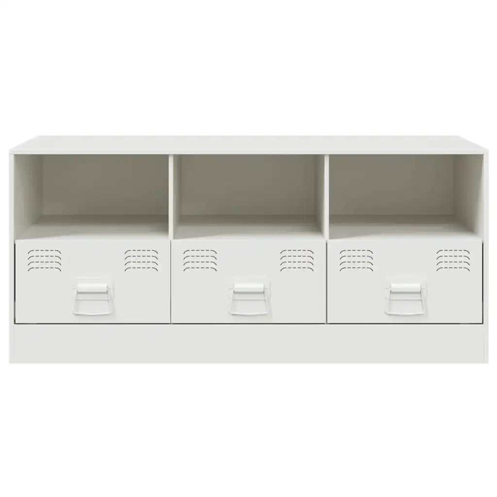 Mobile Porta TV Bianco 99x39x44 cm in Acciaio 841738
