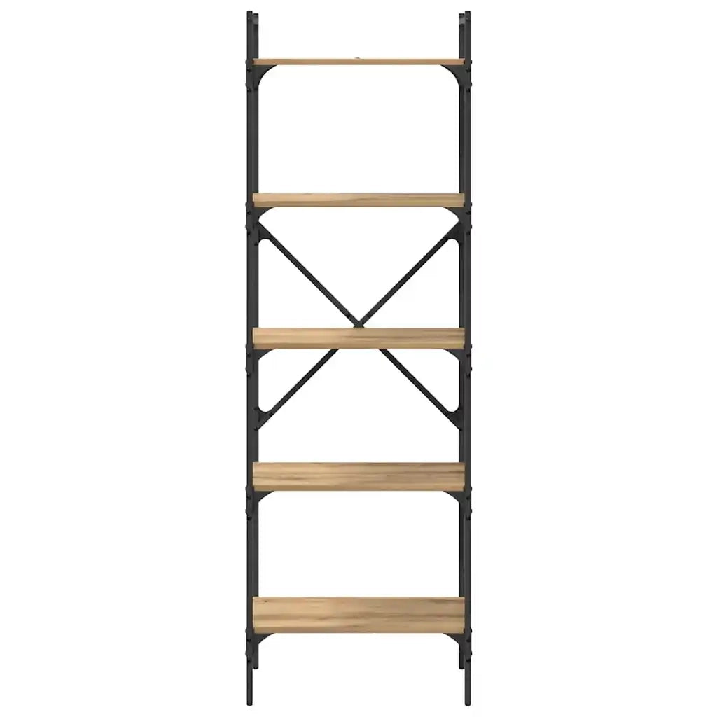 Libreria-Scaffale per Libri-Mobile di Stoccaggio Rovere artigianale 56 x 32 x 174 cm Legno multistrato