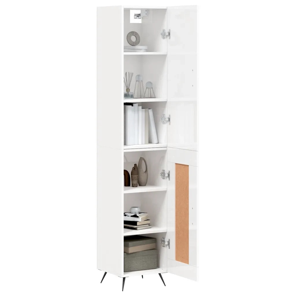 Credenza 34,5x34x180 cm in Legno Multistrato Bianco Lucido 3199083