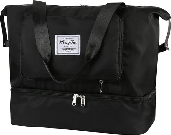 Borsa da viaggio pieghevole, sport, 36 litri, grande capacità, borsa per weekend, impermeabile, con tasca per scarpe e sezione per oggetti umidi e secchi