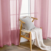 Set di tende a vetrata trasparente con anelli - Rosa scuro - 140 x 160 cm