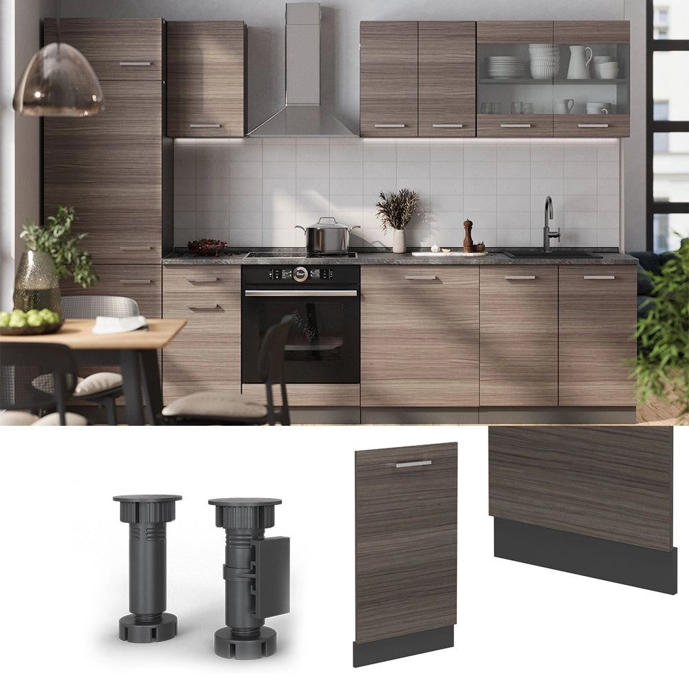 Pannello frontale della lavastoviglie R-Line Grigio nobile/Antracite 45 cm, PL Marmo Vicco