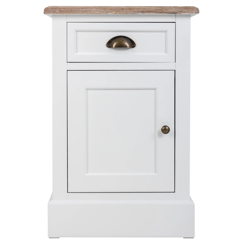 Comodino in legno bianco 41,5x35x63