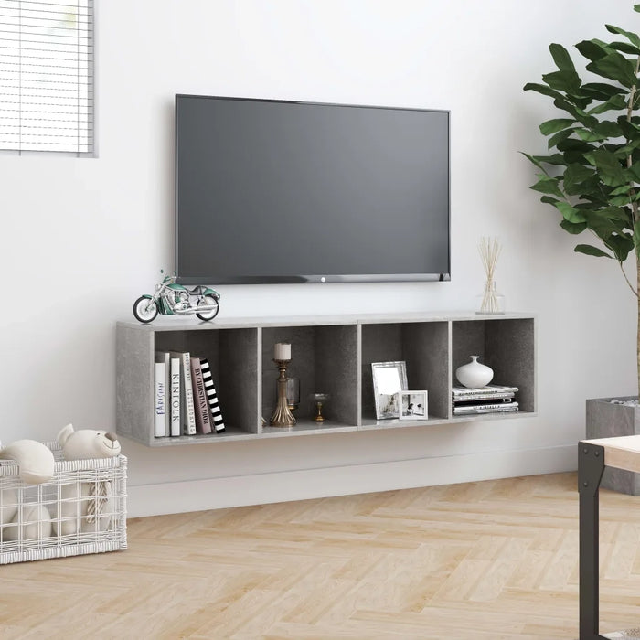 Libreria/Mobile TV Grigio Cemento 143x30x36 cm 800265