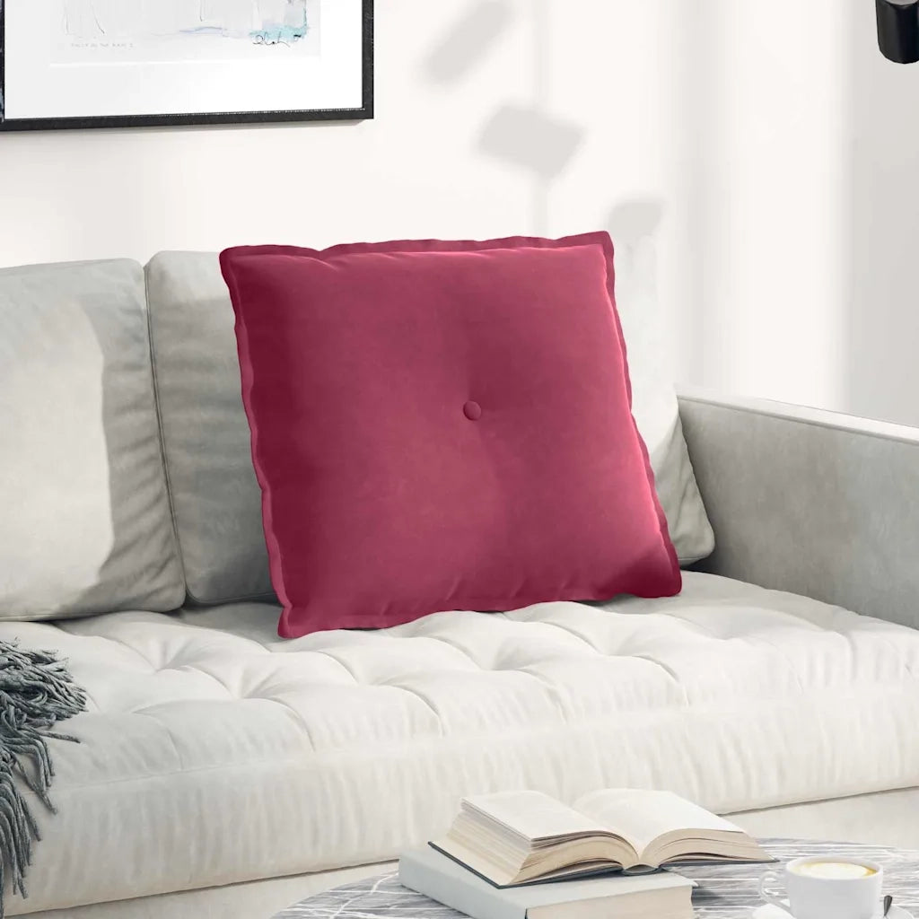 Cuscino per Schiena | Cuscino dorsale Rosso Vino 60 x 50 cm Tessuto in Cords