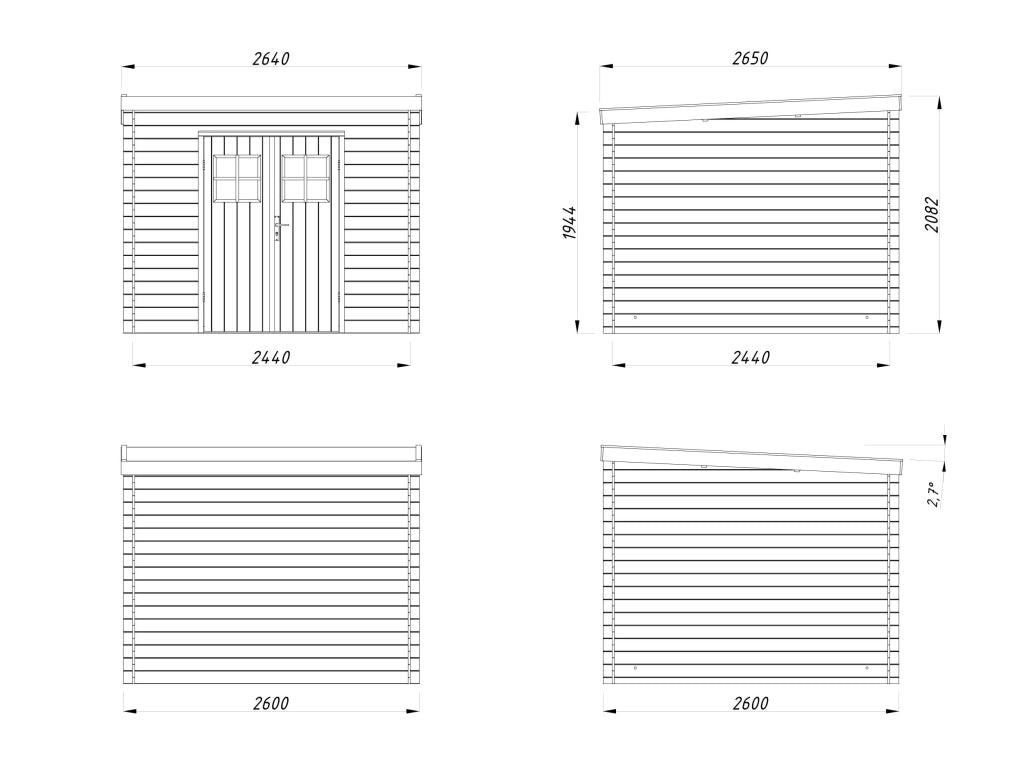 Casetta in legno impregnato Zoe C 260X260